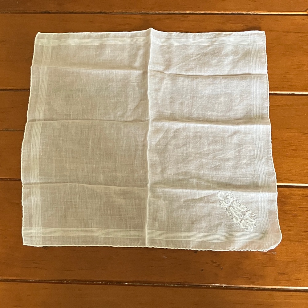 Vintage Monogrammed Hankie Handkerchief